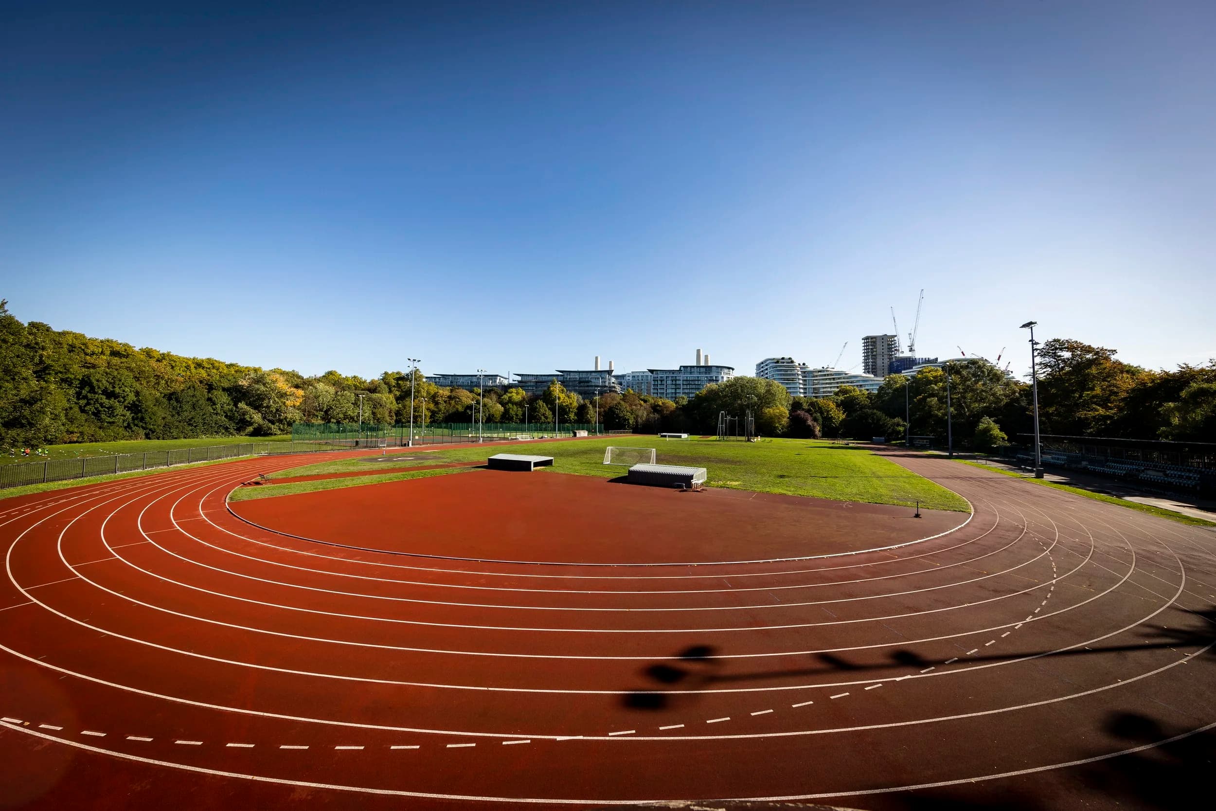 Running track and pitches at Battersea Millennium Arena